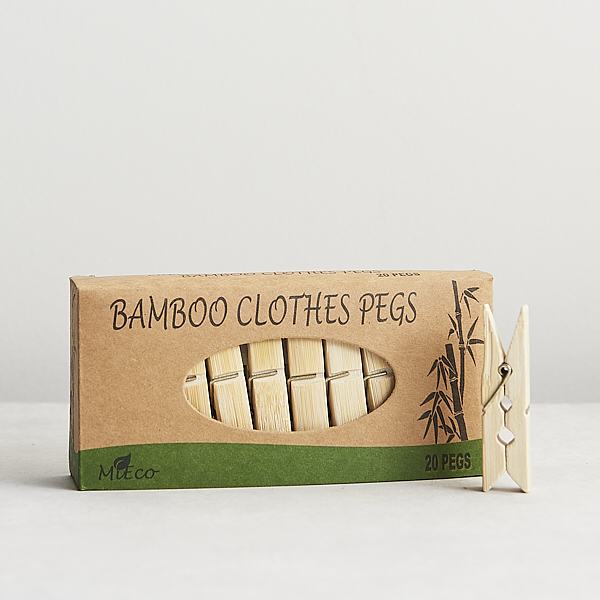 MiEco Bamboo Clothes Pegs pack of 6