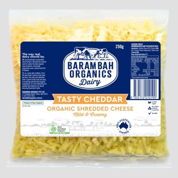 Barambah Cheddar Cheese Shredded 250g