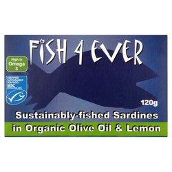 Fish 4 Ever Sardines in Olive Oil & Lemon 120g x 10 VALUE BULK BUY