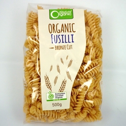 Absolute Organic Pasta Fusilli 500g x 8 VALUE BULK BUY