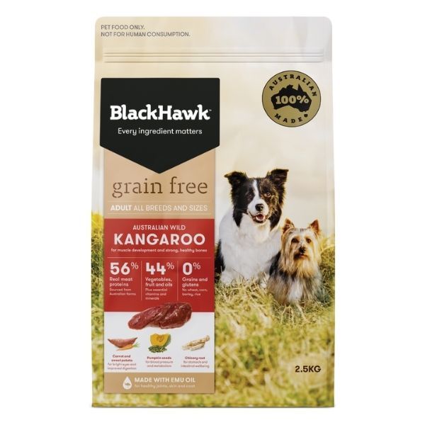 Black Hawk Grain Free Kangaroo Dry Dog Food  2.5kg