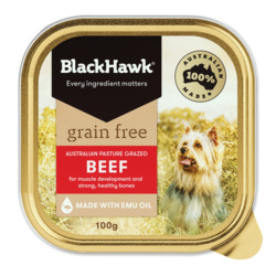 Black Hawk Grain Free Beef Dog Food 100g x 12 VALUE BULK BUY