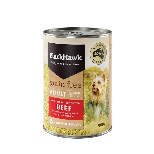 Black Hawk Grain Free Beef Dog Food 12x400g