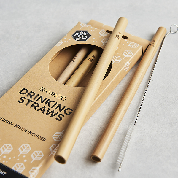 Ever Eco Bamboo Drinking Straws & Brush  pack of 4