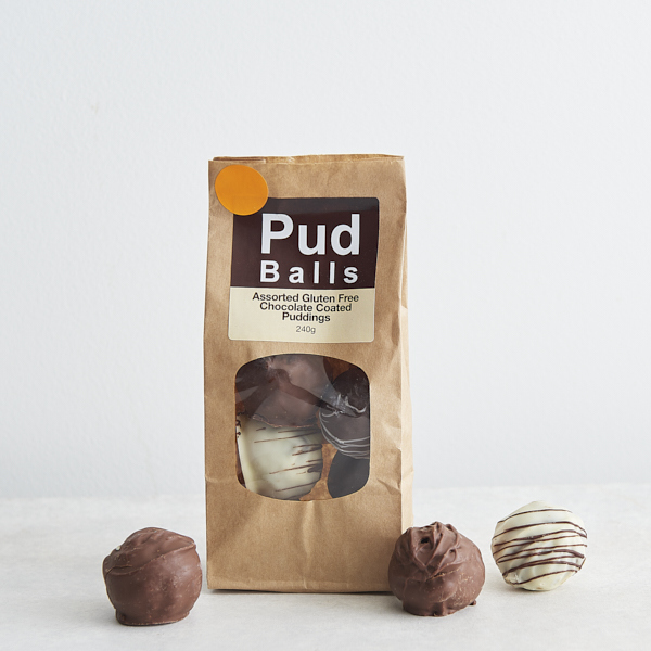 Puds For All Seasons Traditional Plum Pudding Chocolate Coated Balls Gluten Free pack of  6