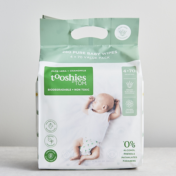 Tooshies Baby Wipes pack of 4