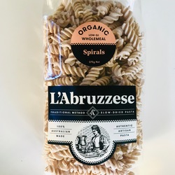 L'Abruzzese Organic Pasta Wholemeal Spirals 375g