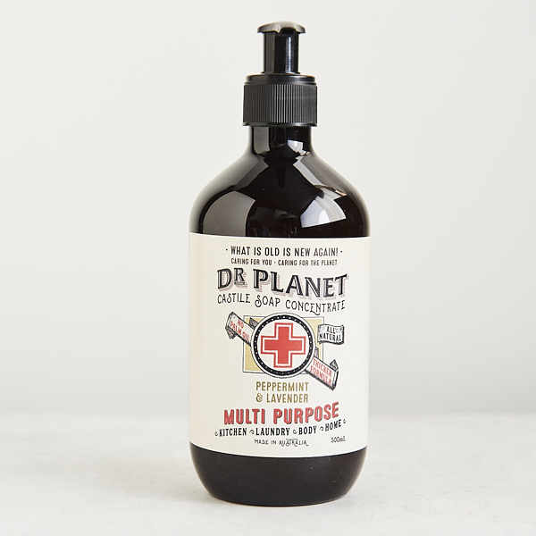 Dr Planet Castile Soap Concentrate Peppermint Lavender Pump 500ml