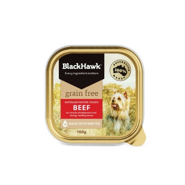 Black Hawk Grain Free Beef Dog Food  9x100g