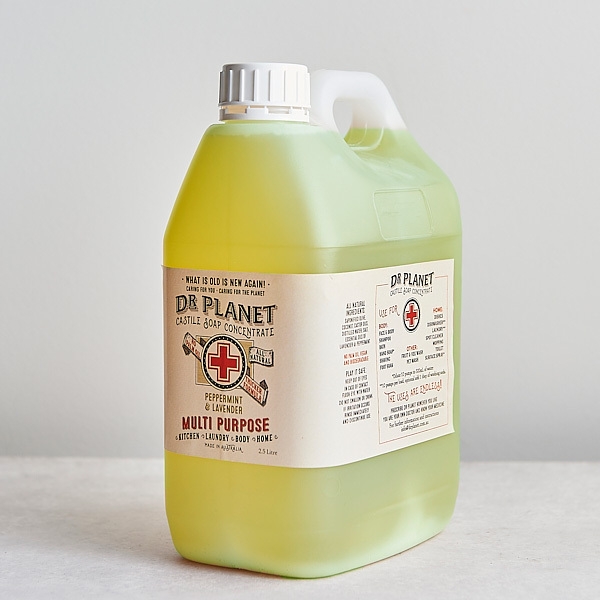 Dr Planet Castile Soap Concentrate Peppermint Lavender Refill 2.5L