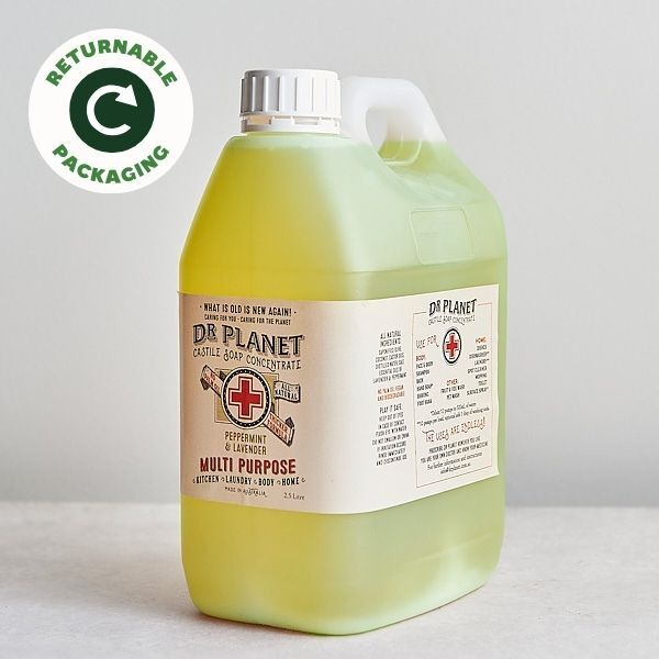 Dr Planet Castile Soap Concentrate Peppermint Lavender Refill 2.5L