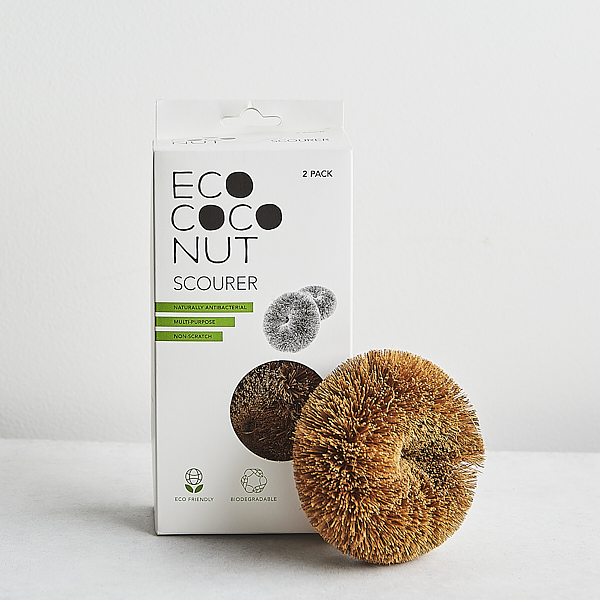 Ecococonut Coconut Fibre Round Scourer pack of 2