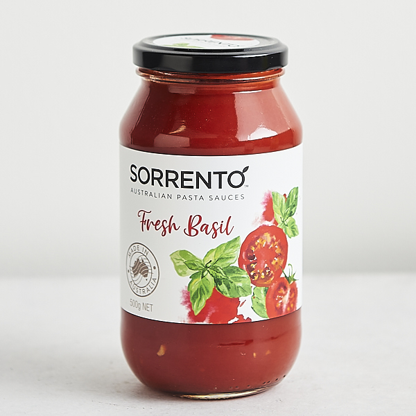 Sorrento Pasta Sauce Tomatoes & Fresh Basil 490g