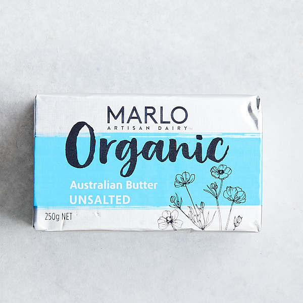 Marlo Organic Grass Fed Butter Unsalted 12x250g