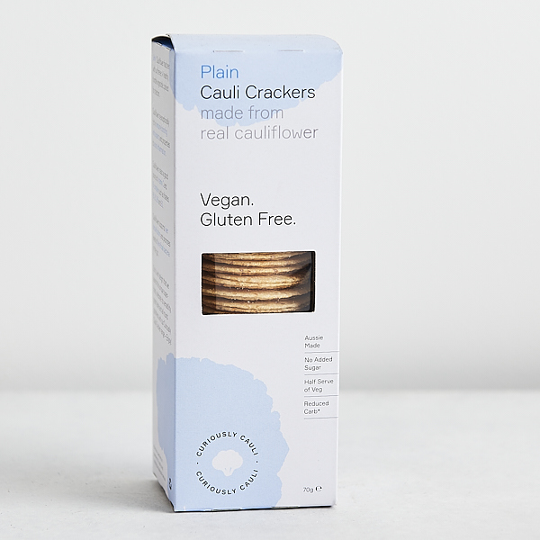 Curiously Cauli Crackers Plain 70g