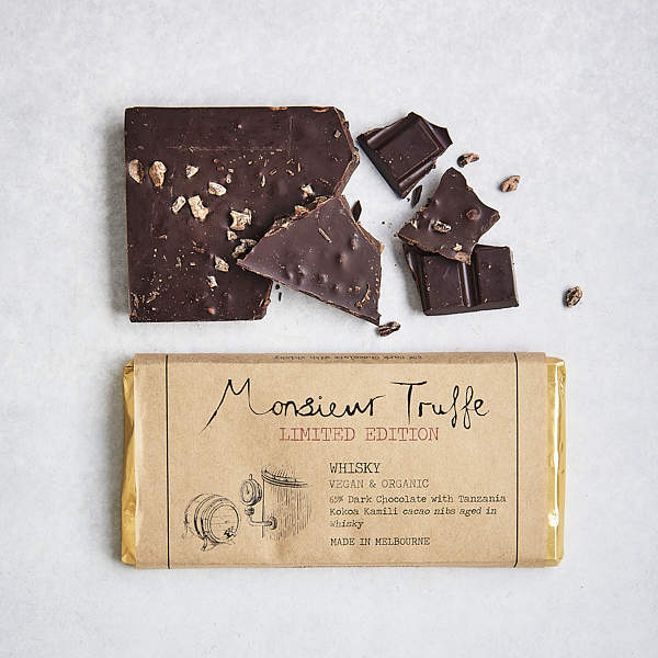 Monsieur Truffe Limited Edition Whisky and Nibs Bar 100g