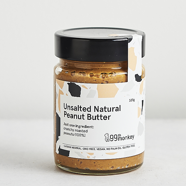 99th Monkey Peanut Butter Unsalted Crunchy 325g