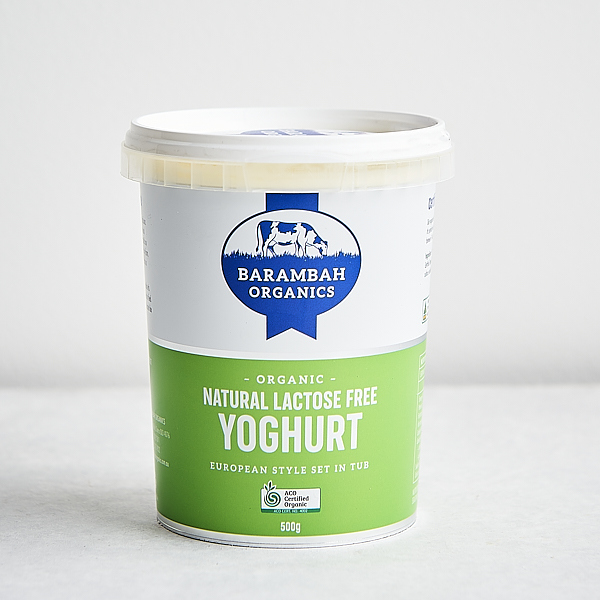 Barambah Yoghurt Lactose Free Plain 500g