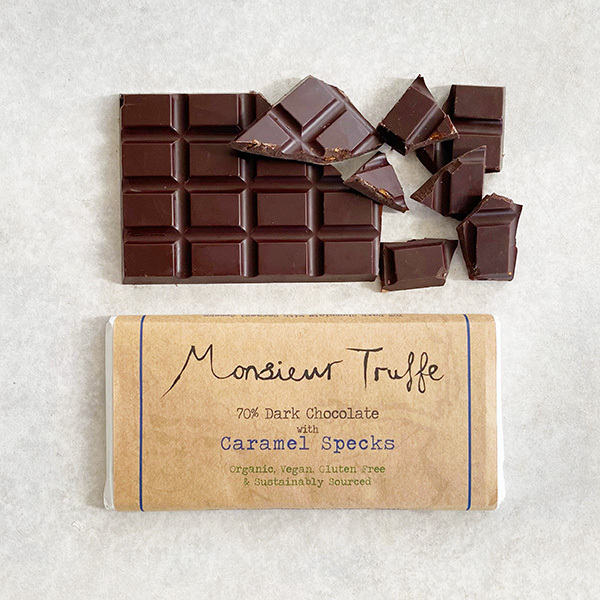 Monsieur Truffe Limited Edition Bar Dark Chocolate Caramel Specks 80g