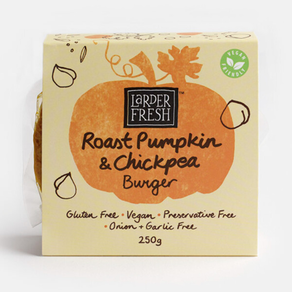 Larder Fresh Roast Pumpkin & Chickpea burger Pack of 2