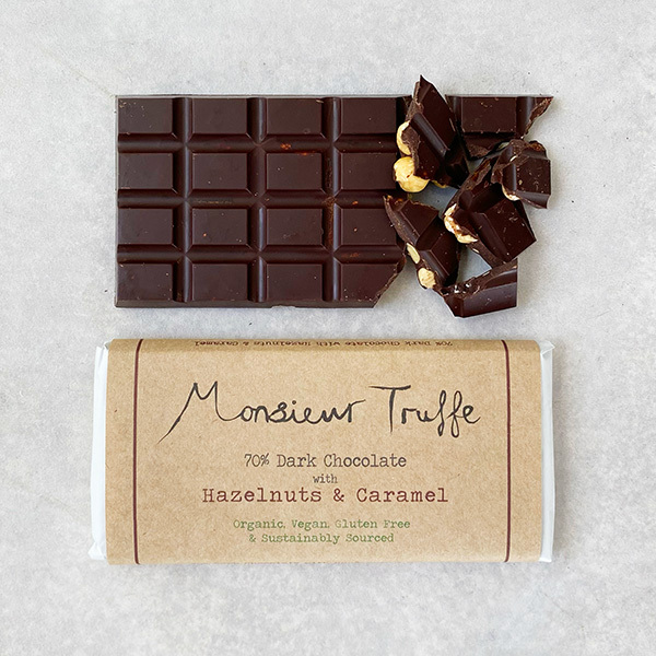 Monsieur Truffe Limited Edition Bar Hazelnuts and Caramel 90g