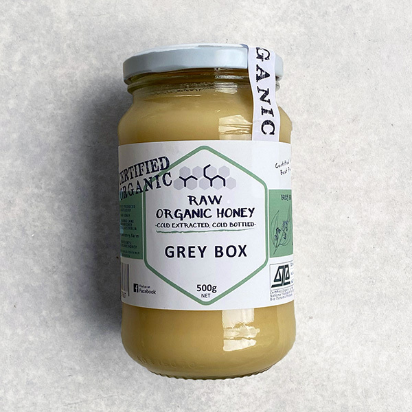 Certified Organic Raw Honey Grey Box 500g