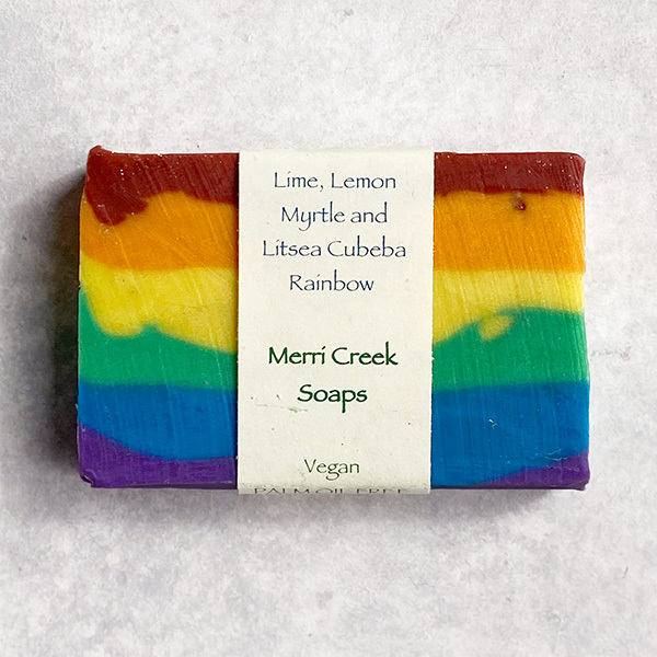 Merri Creek Soaps Lemon Myrtle, Lime and Litsea Rainbow 110g x2