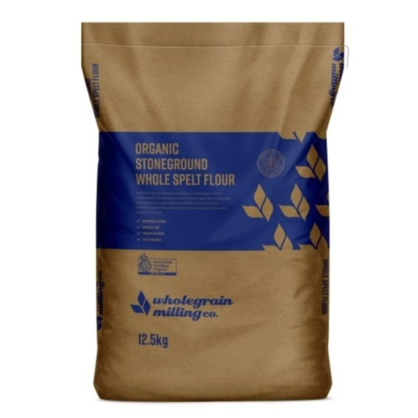 Wholegrain Milling Co - Organic Stoneground Whole Spelt Flour 12.5kg