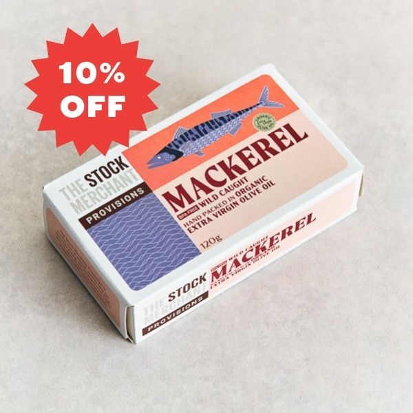 The Stock Merchant Mackerel in Organic Extra Virgin Olive Oil 120g