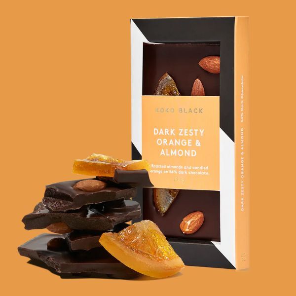 Koko Black Block Dark 54% Zesty Orange & Almond 100g