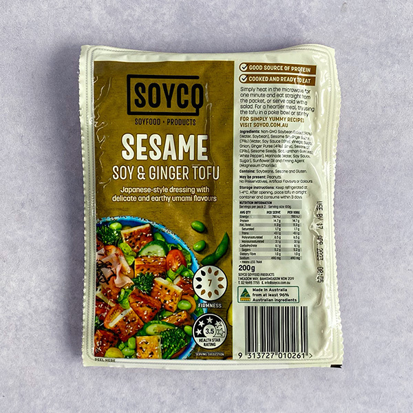 Soyco Tofu Sesame, Soy and Ginger 200g QUICK SALE