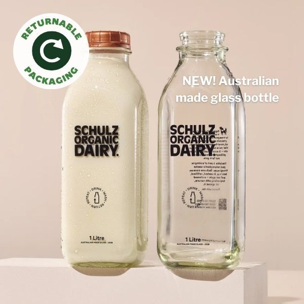 Schulz Milk Full Cream 1L NEW Glass Bottle